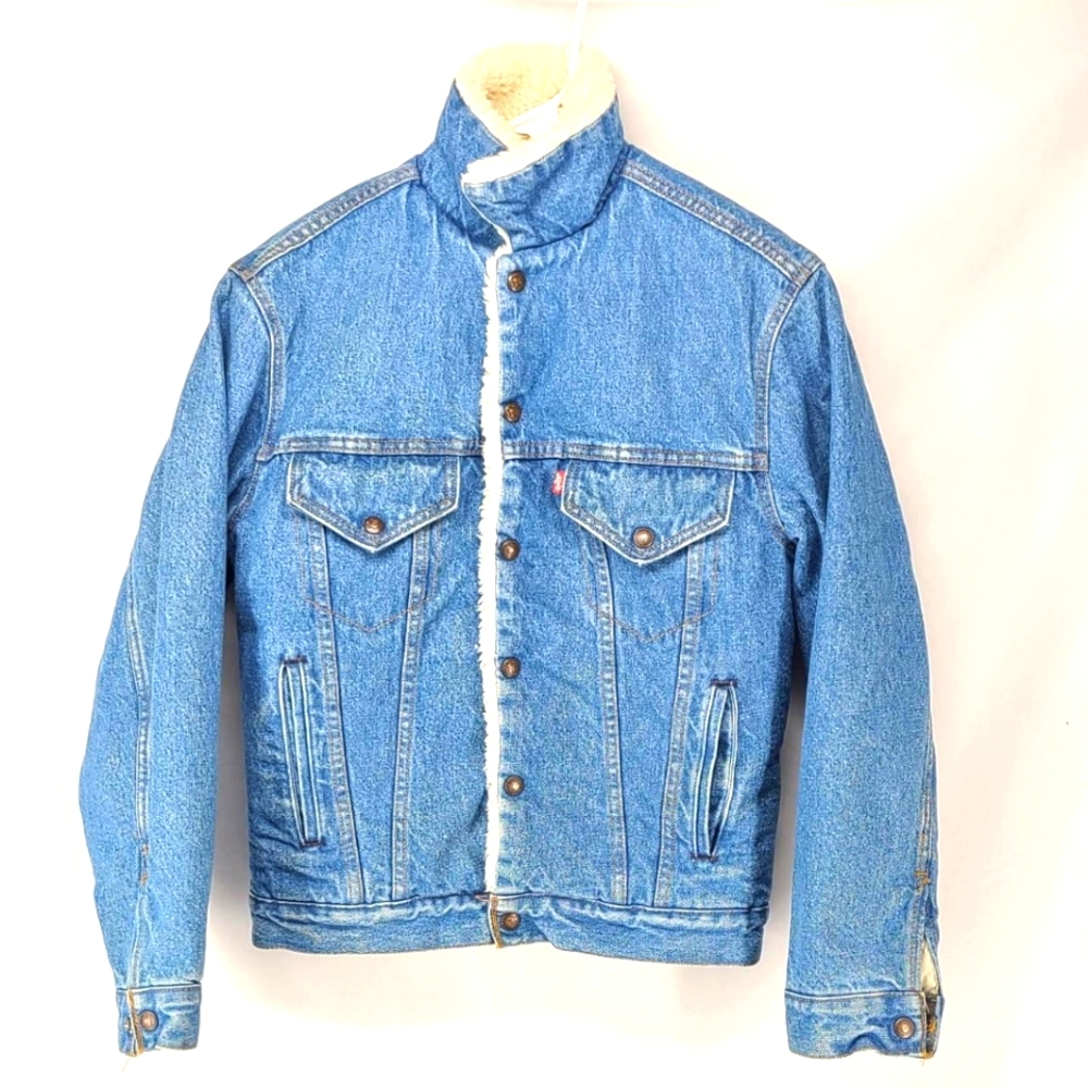LEVI'S VINTAGE TRUCKER MEN'S BOYS DENIM RARE JACKET 34 R EXTRA SMALL, ADULT - Picture 4 of 7